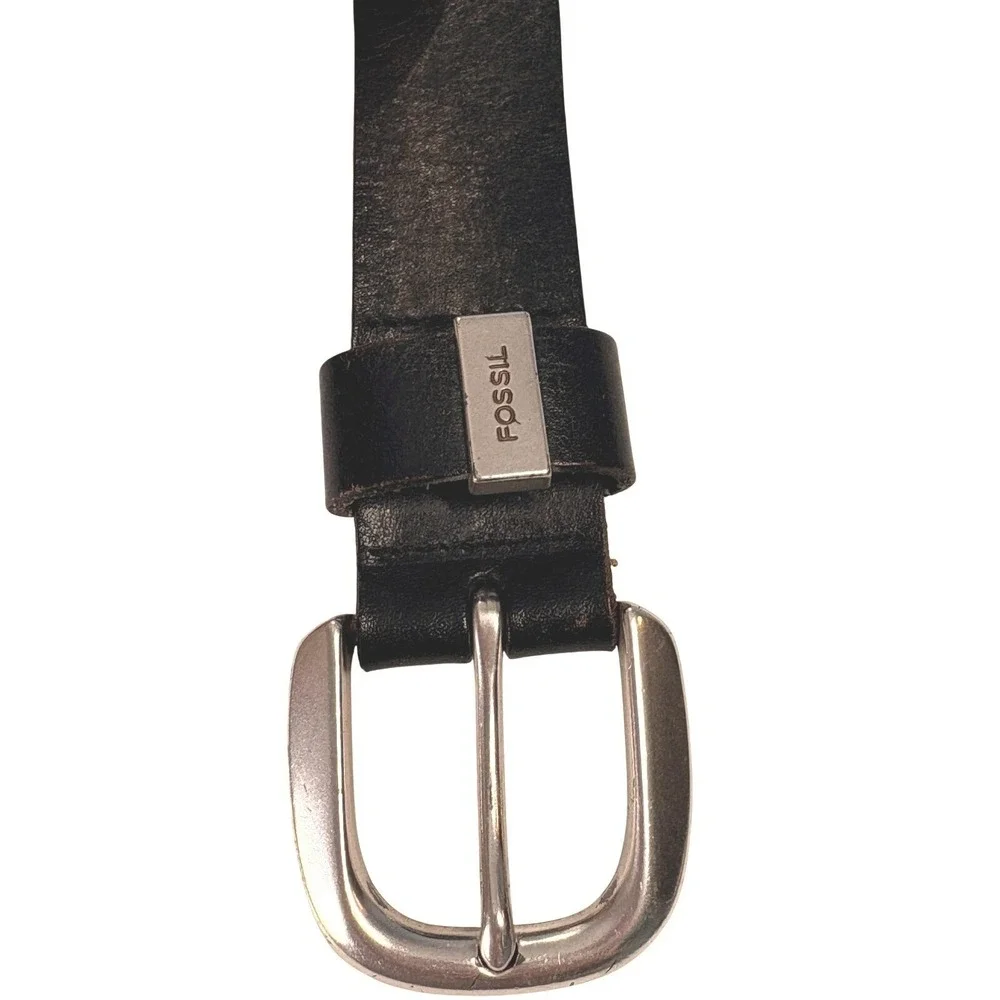 Fossil Mens Brown Leather Belt Size XL Classic Heritage Workwear Utility‎